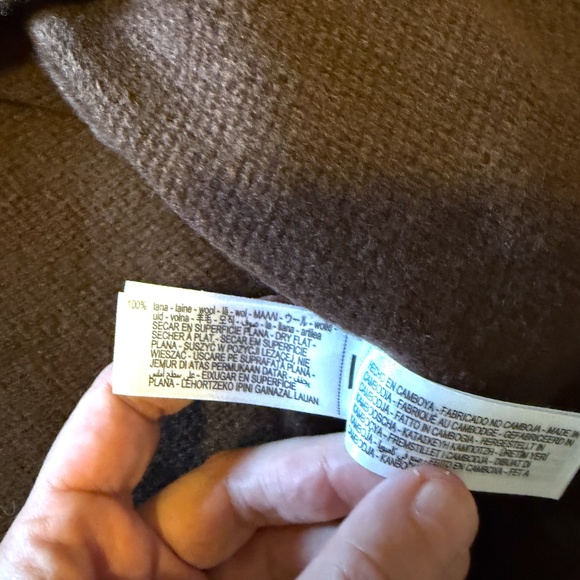 Zara chocolate brown 100% wool cardigan NWT - Picture 7 of 10